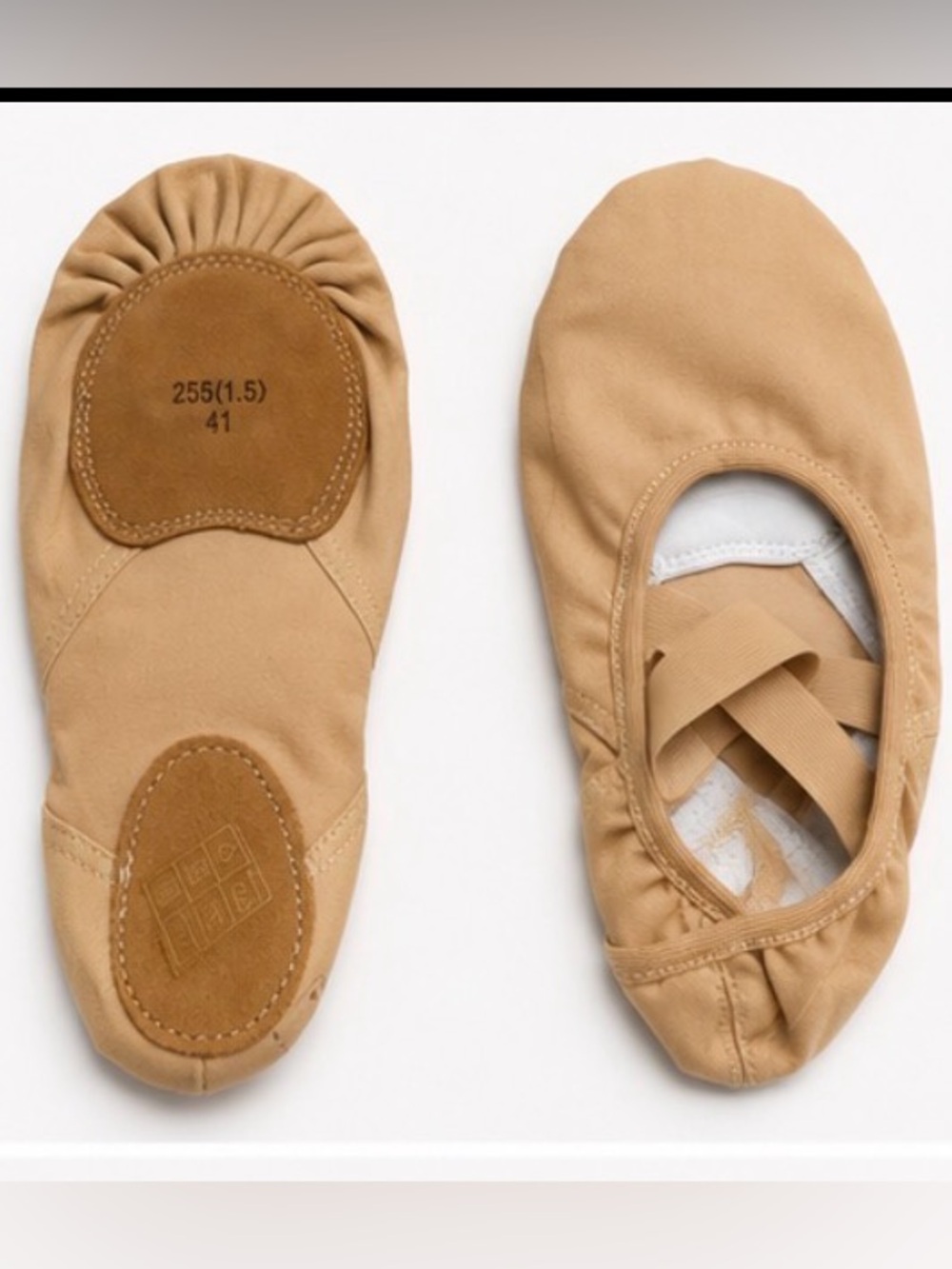Beige Dance/Ballet Slip-On Shoes